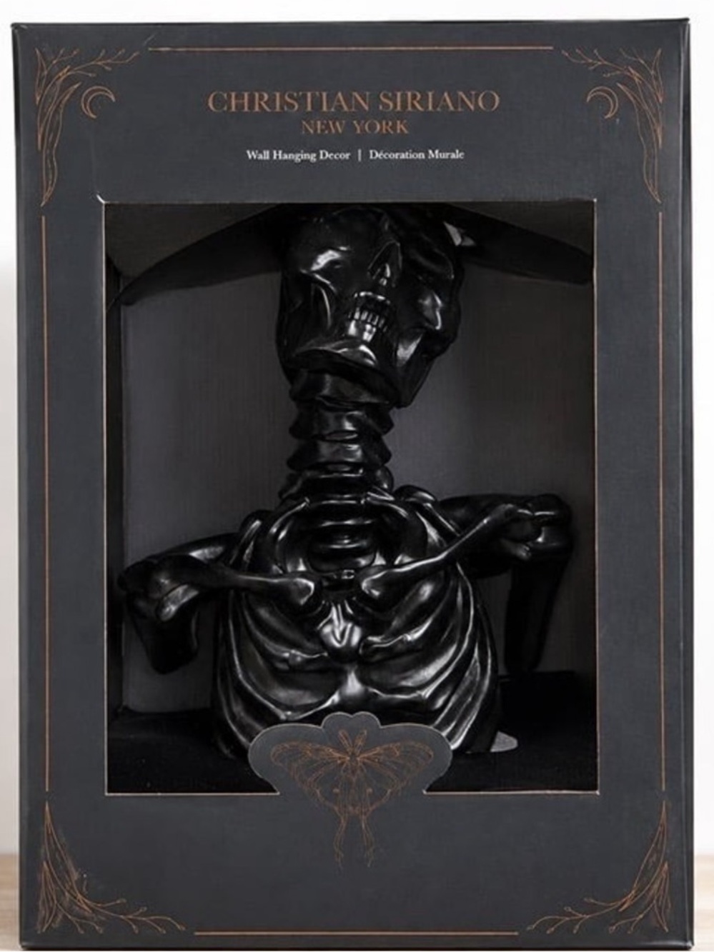 Christian Siriano Gothic Skull Wall Hanging Decor Halloween Black